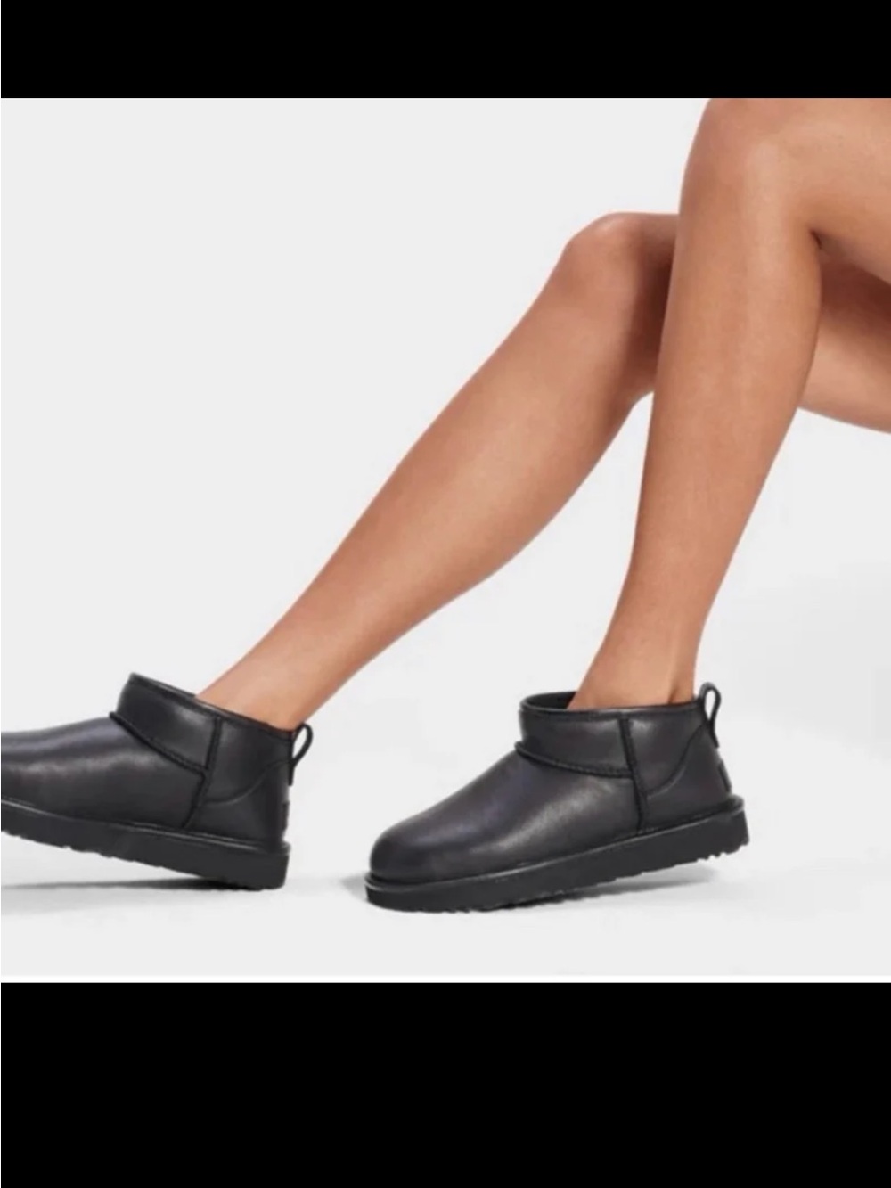 UGG Classic Ultra Mini leather ankle boots in Black size 9